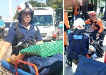 Diecisiete pasajeros heridos al chocar dos colectivos en el Metrobus de 9 de Julio y Córdoba