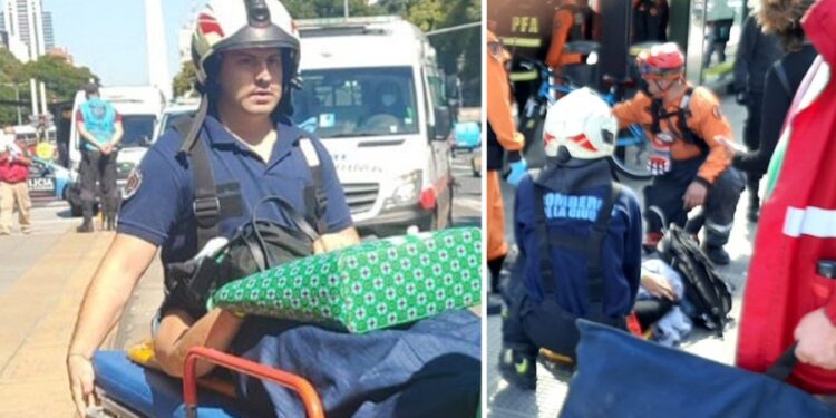 Diecisiete pasajeros heridos al chocar dos colectivos en el Metrobus de 9 de Julio y Córdoba