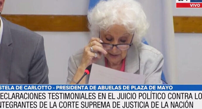 Estela de Carlotto y Germán Garavano expusieron en el juicio político a la corte suprema