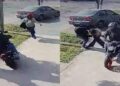 Brutal persecución de dos motochorros a una mujer para robarle el celular
