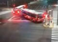 Chocaron dos colectivos en la avenida 9 de Julio