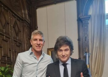 El ex Boca Juniors Martín Palermo visitó al presidente Javier Milei en la casa Rosada