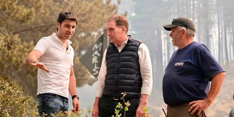 Torres y Santilli: El problema del fuego relegó la discusión laboral.