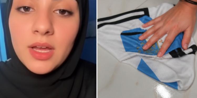 Controversial propuesta de una tiktoker egipcia tras la eliminación en el Mundial: usar la camiseta de Messi como trapo